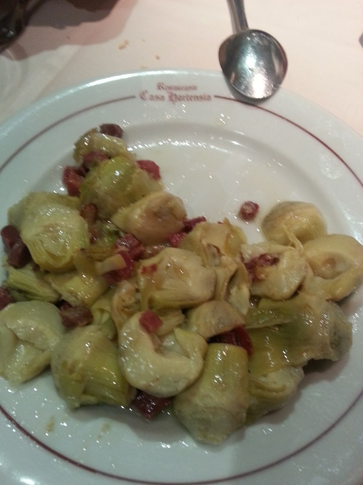 alcachofitas con jamón