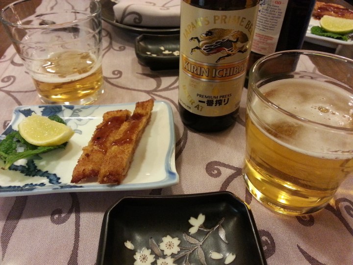 Cerveza Kirin y aperitivo