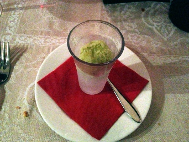 Sorbete de hierbabuena