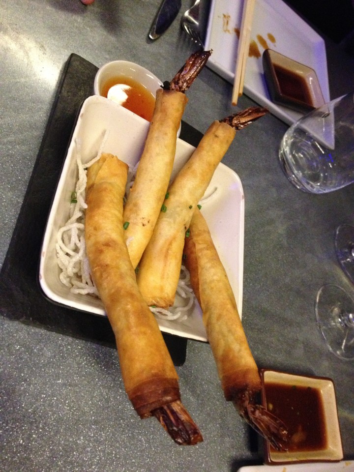 Rollitos de langostinos