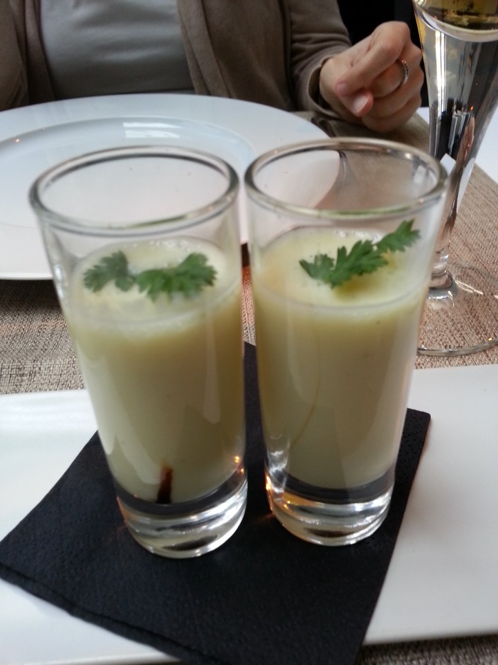 Crema de patata y puerro con reducción de PX