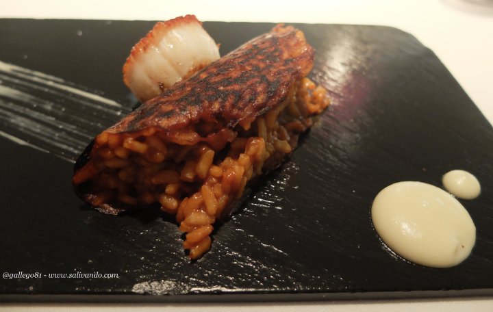 Arroz Socarrat con Vieira. Maravilloso! 
