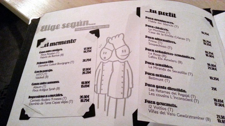 GastroCroquetería de Chema - Carta de vinos