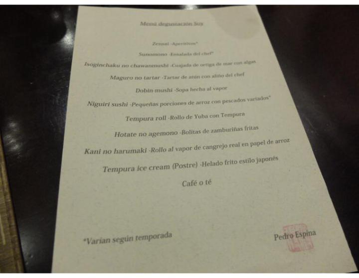 soy pedro espina menu
